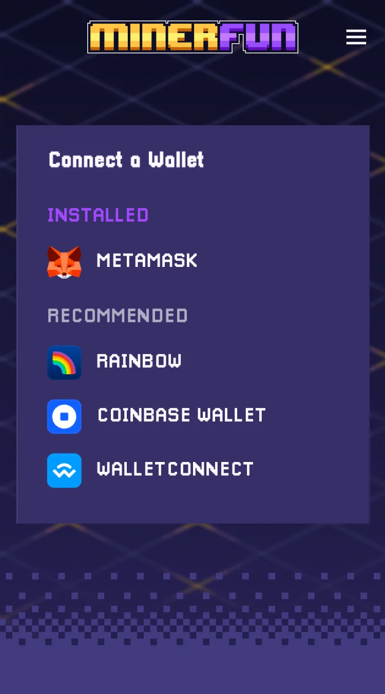Connect wallet screen