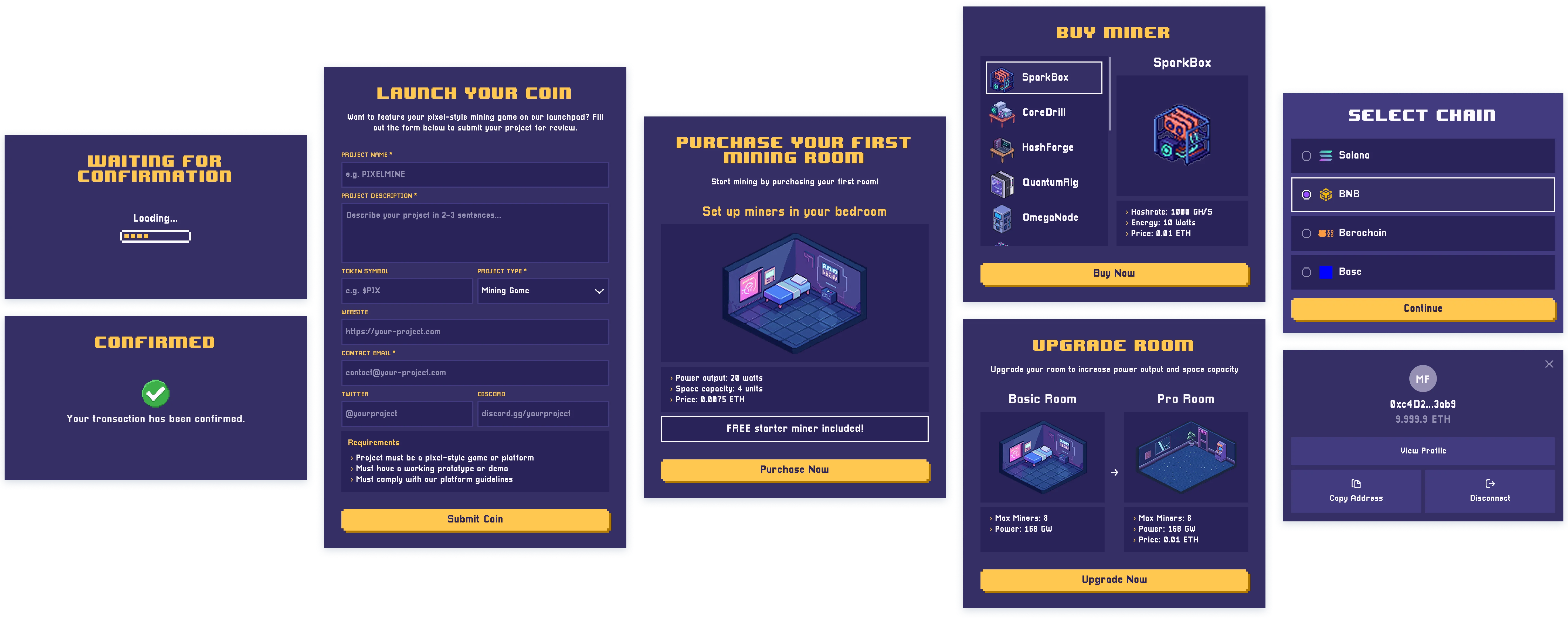 MinerFun modal system