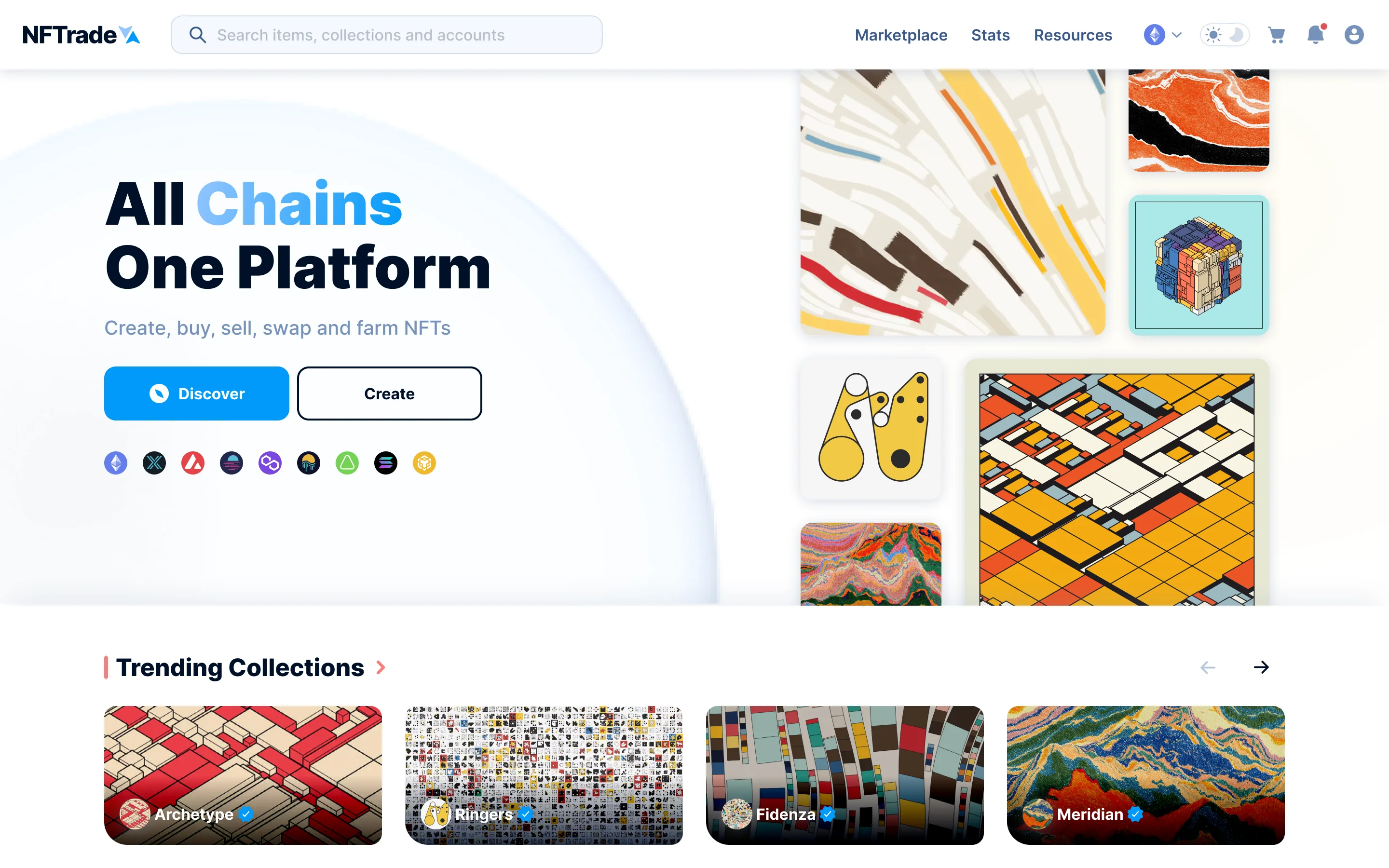 NFTrade home page