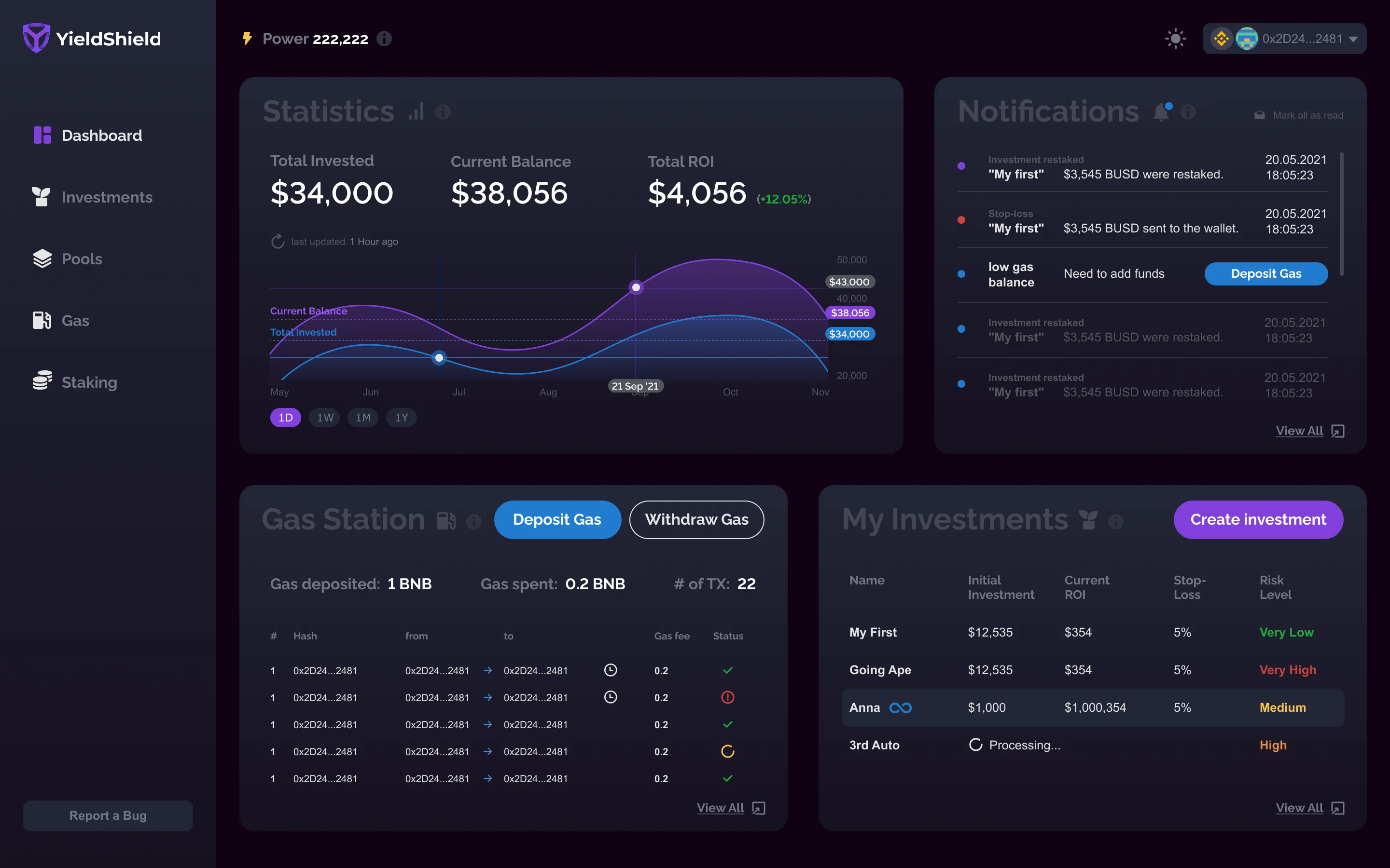 YieldShield Dashboard