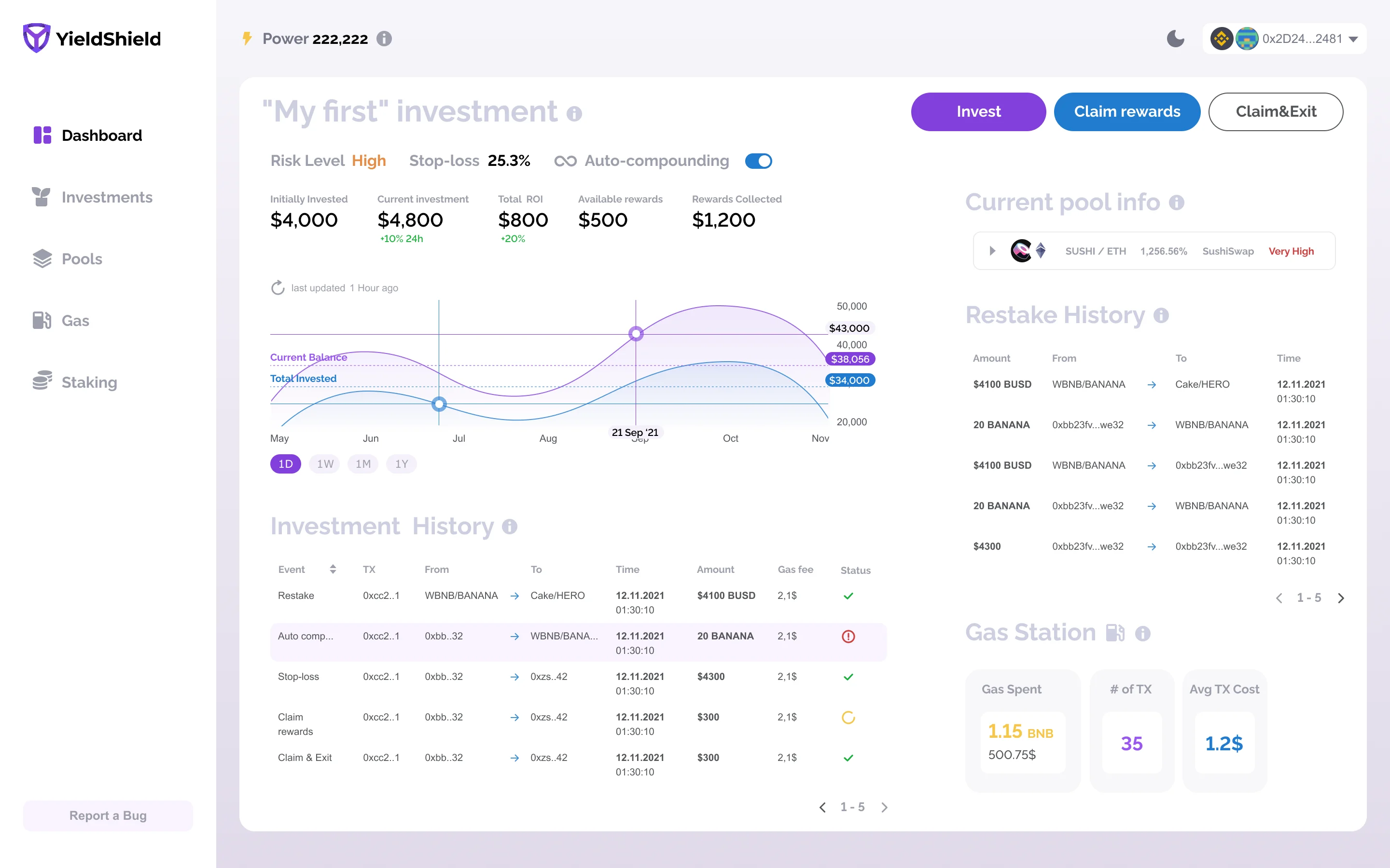 YieldShield Investments · light mode